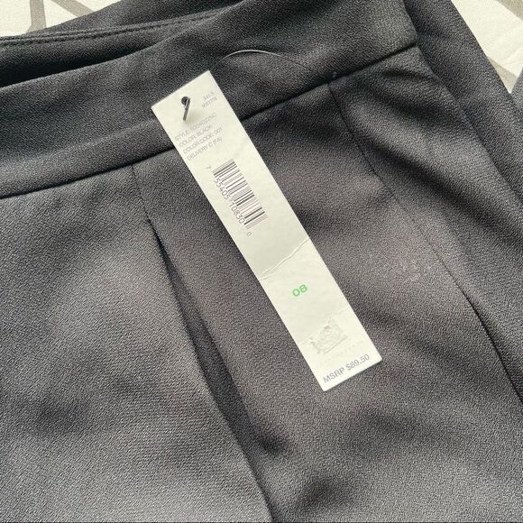 NWT DKNY Pleated Cropped Black Dress Pants - Picture 4 of 5